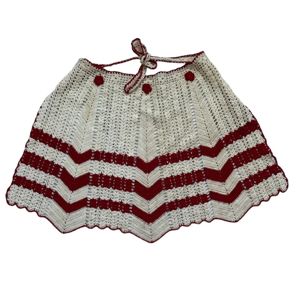 Handmade Vintage Cottagecore Crochet Aprons Set‎ of 3 One Of A Kind0
